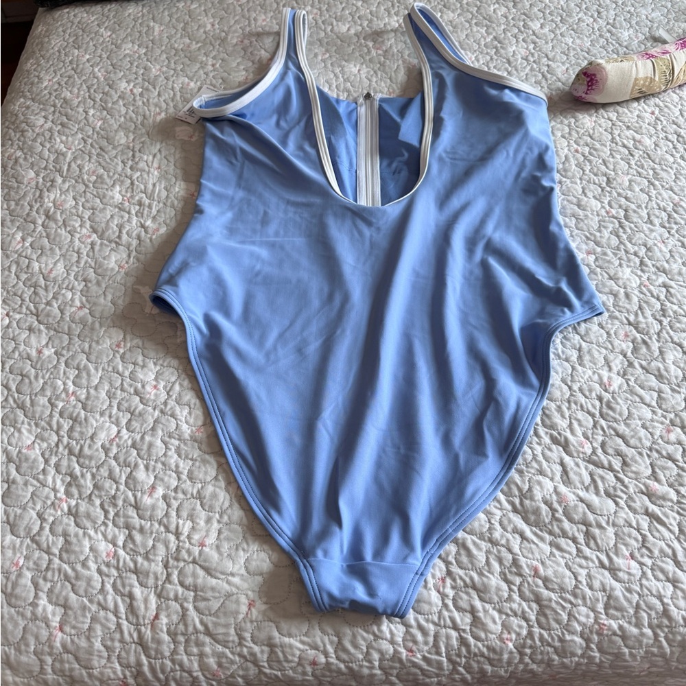 Old Navy NWT One Piece Bathing Suit with Zip, scoop back, L . Sporty and Sexy! - Picture 5 of 13